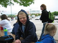 Samuel at lunch.